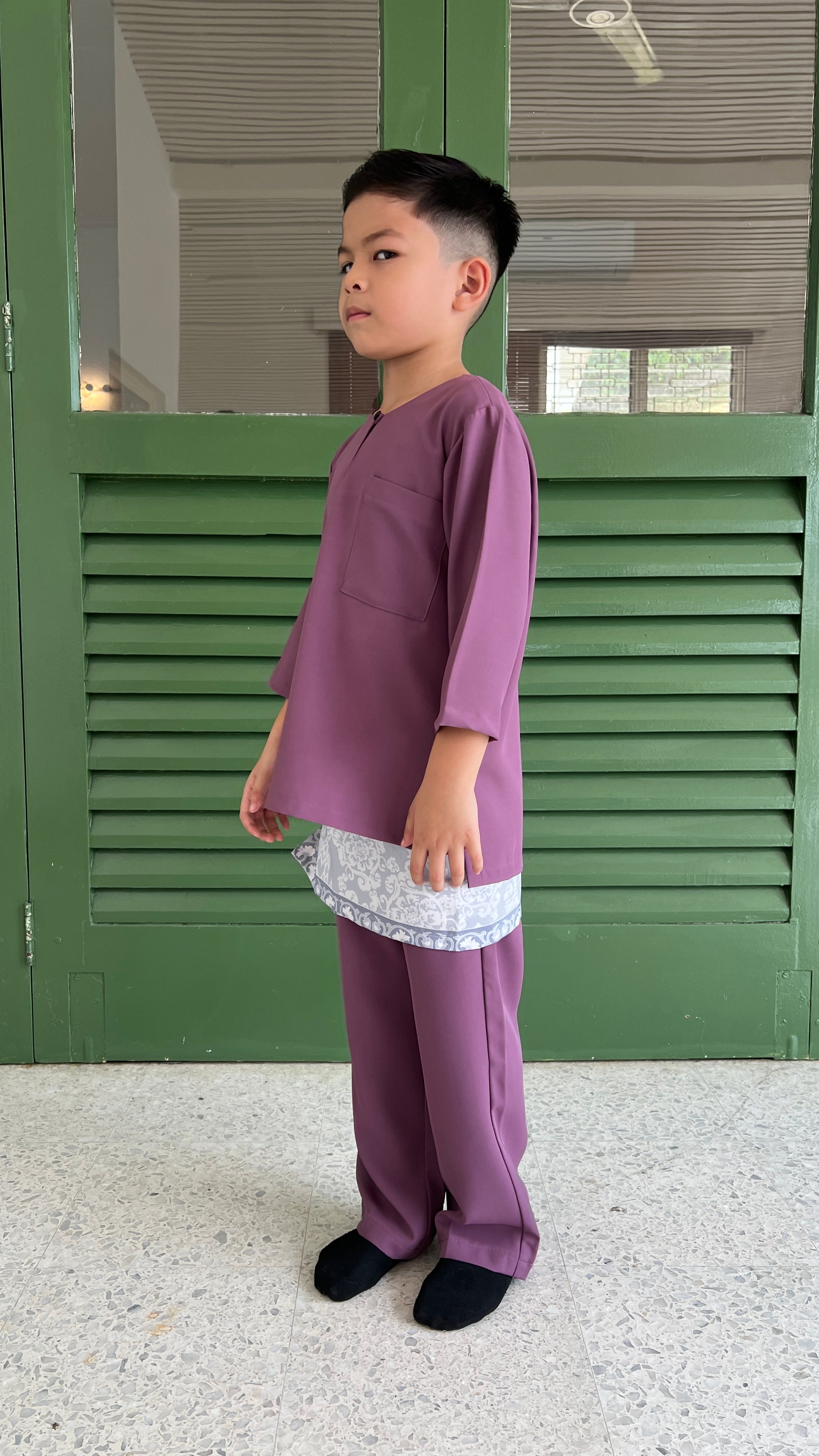 2026 Lebaran Kids Baju Melayu Teluk Belanga (Samping Not Included)